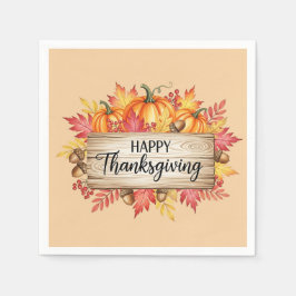 Guardanapo De Papel Autumn Blessings – Rustic Thanksgiving