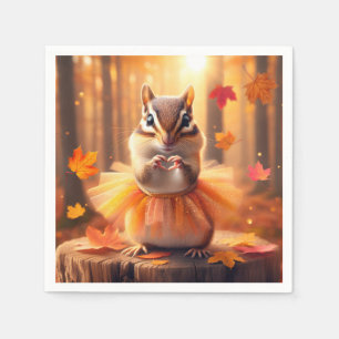 Guardanapo De Papel Autumn Chipmunk Ballerina Dancer