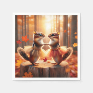 Guardanapo De Papel Autumn Chipmunks Dancing