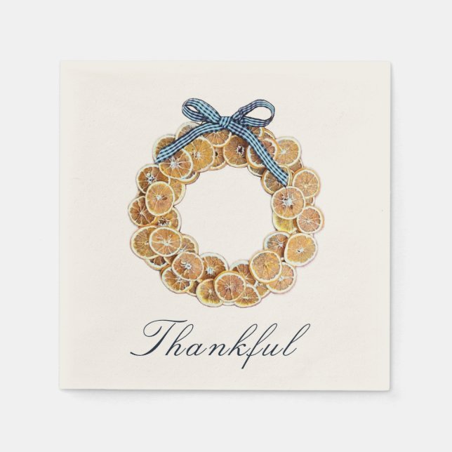 Guardanapo De Papel Autumn Citrus Wreath Paper Napkins (Frente)