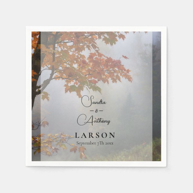 Guardanapo De Papel Autumn Deixa Casamento Russo Napkins (Frente)