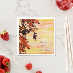 Guardanapo De Papel Autumn Deixa O Casamento Amarelo Laranja