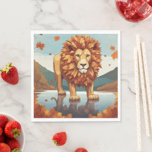 Guardanapo De Papel Autumn Deixa O Leão Masculino