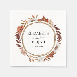 Guardanapo De Papel Autumn Fall Floral Terracotta Wedding