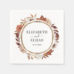 Guardanapo De Papel Autumn Fall Floral Terracotta Wedding
