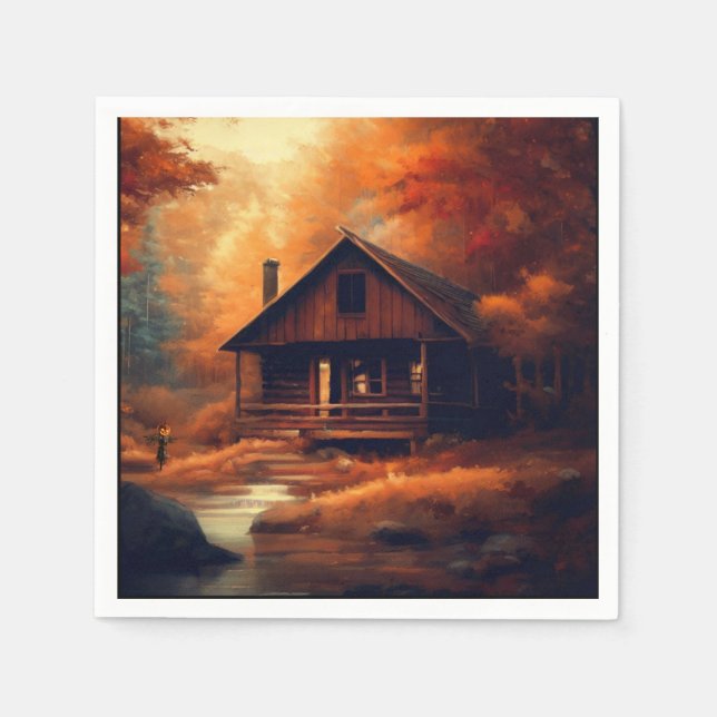 Guardanapo De Papel Autumn/Fall/Halloween/pintura russa (Frente)