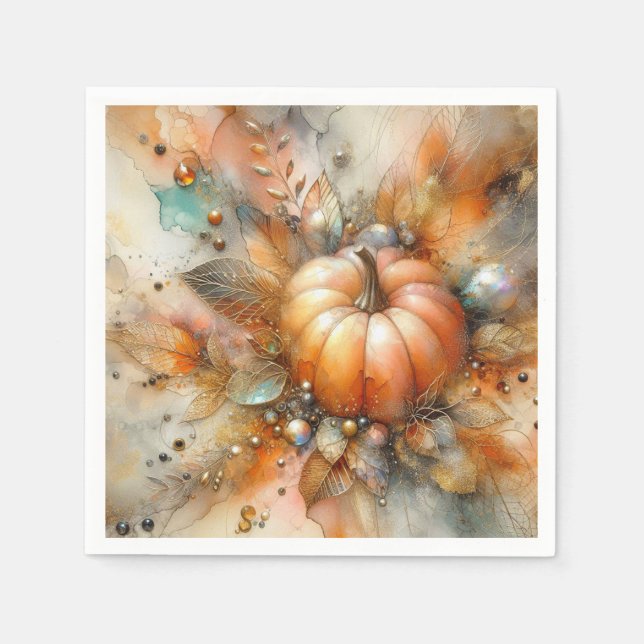 Guardanapo De Papel Autumn Fall Harvest Pumpkin (Frente)