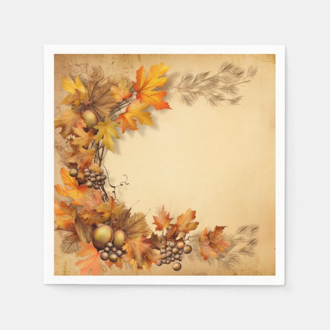 Guardanapo De Papel Autumn Glimmer: Colheita de Wreath (Frente)