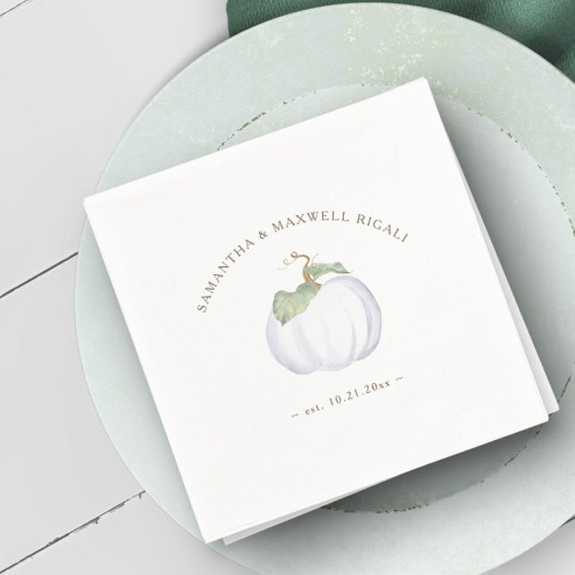 Guardanapo De Papel Autumn Harvest White Pumpkin (White pumpkin napkins)