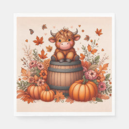 Guardanapo De Papel Autumn Highland Cow Paper Napkin