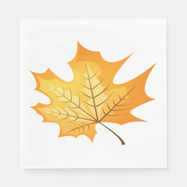 Guardanapo De Papel Autumn Leaf Orange Wedding (Frente)