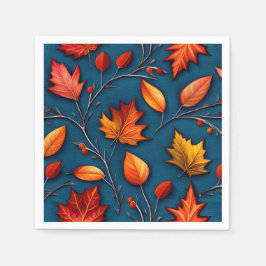 Guardanapo De Papel Autumn Leaves e Denim