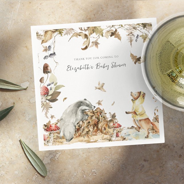 Guardanapo De Papel Autumn Mushroom | Chá de fraldas florestal (Criador carregado)