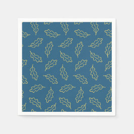 Guardanapo De Papel Autumn Oak cocktail napkins - teal/milho