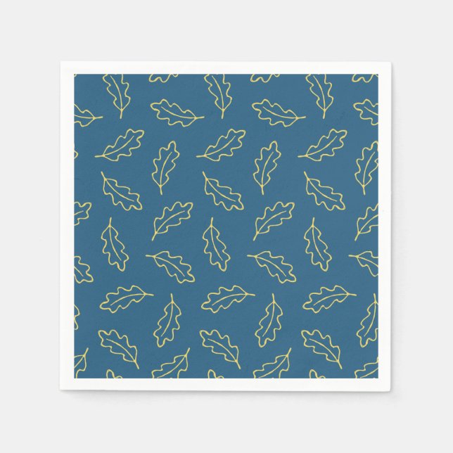 Guardanapo De Papel Autumn Oak cocktail napkins - teal/milho (Frente)