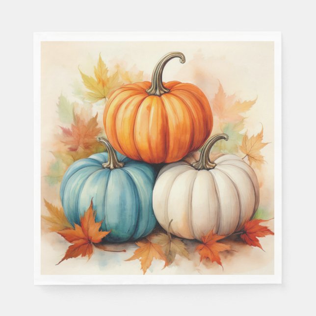 Guardanapo De Papel Autumn Pumpkin Luncheon Napkin (Frente)