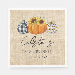 Guardanapo De Papel Autumn Pumpkin Sunflower Burlap Baby Sprinkle
