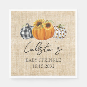 Guardanapo De Papel Autumn Pumpkin Sunflower Burlap Baby Sprinkle