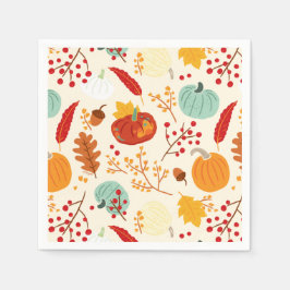 Guardanapo De Papel Autumn Pumpkins e deixa o padrão Napkins