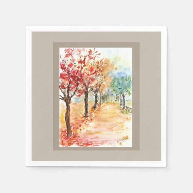 Guardanapo De Papel Autumn Road (Frente)