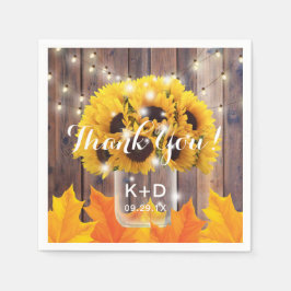 Guardanapo De Papel Autumn Sunflower Jar String Luz Casamento Russo