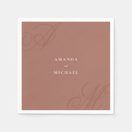 Guardanapo De Papel Autumn Terracotta Modern Edge Elegant Monograma