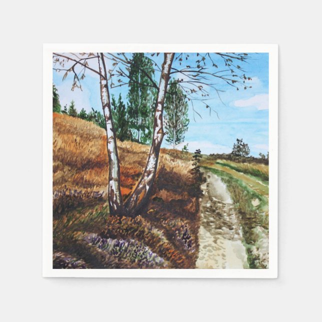 Guardanapo De Papel Autumn watercolor painting (Frente)