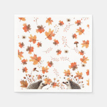 Autumn Whimsy - Hedgehog & Fall Deixa Napkins