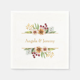 Guardanapo De Papel Autumn Wildflower Watercolor Casamento