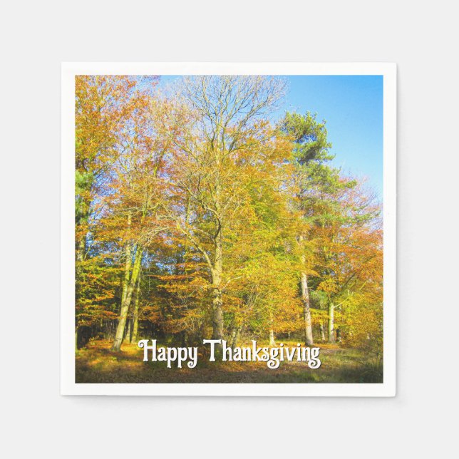 Guardanapo De Papel Autumn Woods & Sunshine - Ação de Graças Personali (Frente)