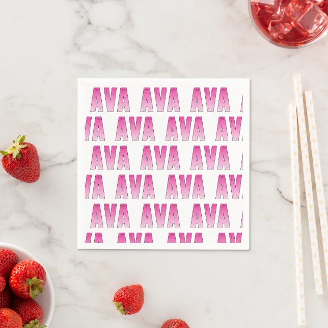 Guardanapo De Papel Ava pink name (Insitu)