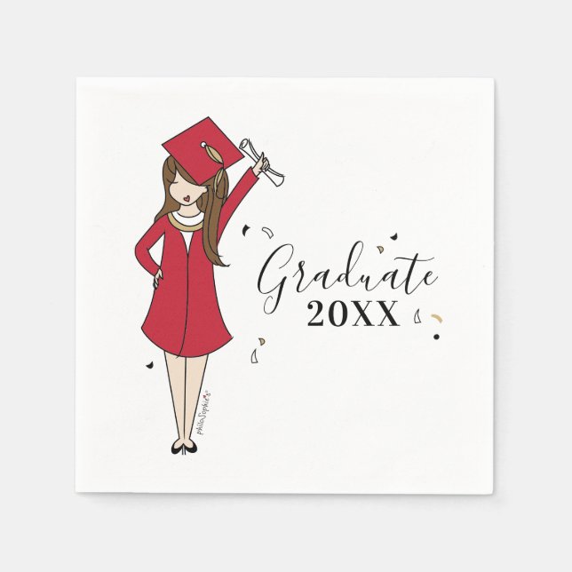 Guardanapo De Papel Avatar de Rapariga Personalizável | Graduação do S (Frente)