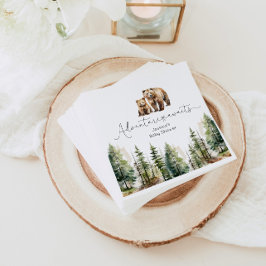 Guardanapo De Papel Aventura aguarda chá de fraldas de ursos florestai