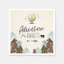 Aventura aguarda papel Napkin Vintage Globe Viagem