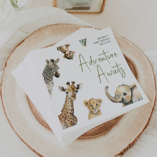 Guardanapo De Papel Aventura Animais Safari Selvagens Aguarda Chá de f