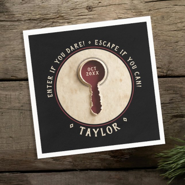 Guardanapo De Papel Aventura de Sala de Fuga Preta de Spy Retro legal (Criador carregado)