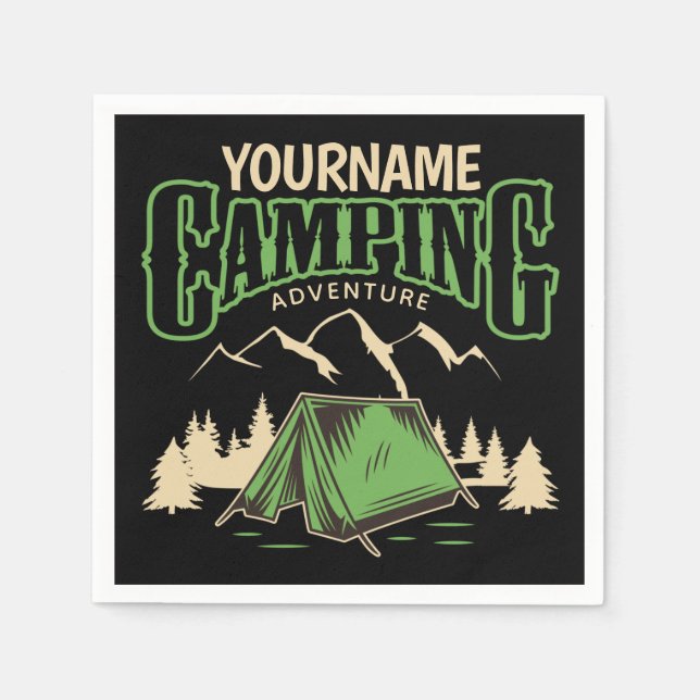 Guardanapo De Papel Aventura de Viagem de Camp Familiar de Campos Pers (Frente)