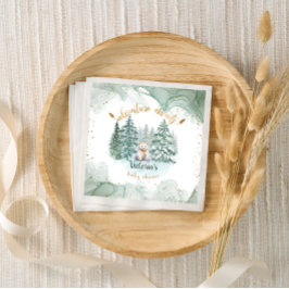 Guardanapo De Papel Aventura do Urso Polar Aguarda Chamada de Bebê