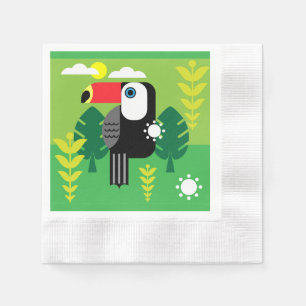 Guardanapo De Papel Aves tropicais tucanas