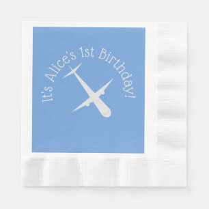 Guardanapo De Papel Avião personalizado azul cunhado