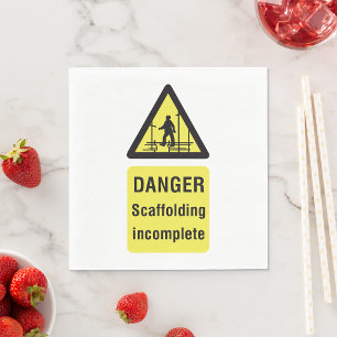 Guardanapo De Papel Aviso de local incompleto do Danger Scaffolding
