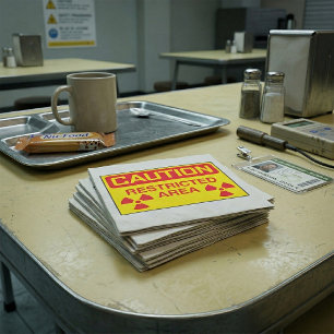 Guardanapo De Papel Aviso de Risco de Radiação de Área Limitada de Pre