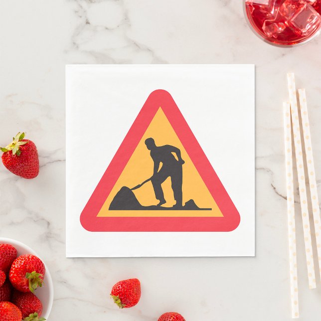 Guardanapo De Papel Aviso de Zona de Construção de Sinalização de Rodo (Criador carregado)