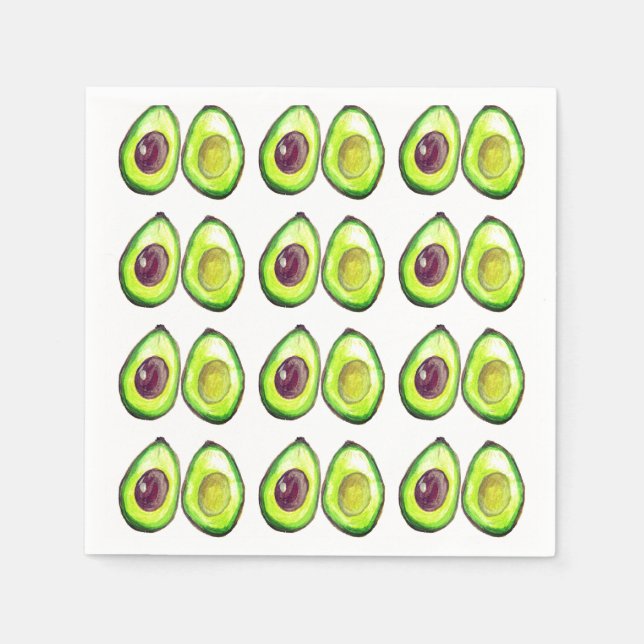 Guardanapo De Papel Avocado Green Vegan Foodie Vegeterian Foodie (Frente)