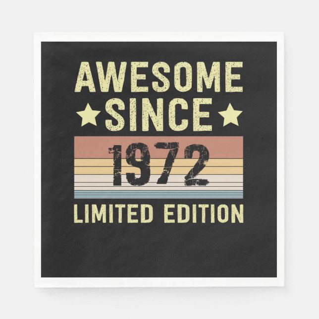 Guardanapo De Papel Awesome Since 1972 Birthday (Frente)