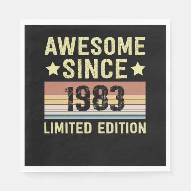 Guardanapo De Papel Awesome Since 1983 Birthday (Frente)