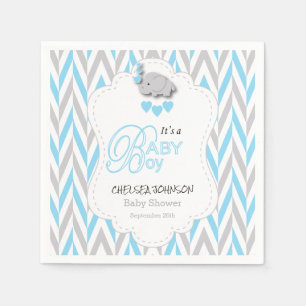 Guardanapo De Papel Azuis bebés, chá de fraldas cinzento branco 2 do