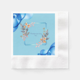 Guardanapo De Papel Azul abstrato Geométrico floral personalizado