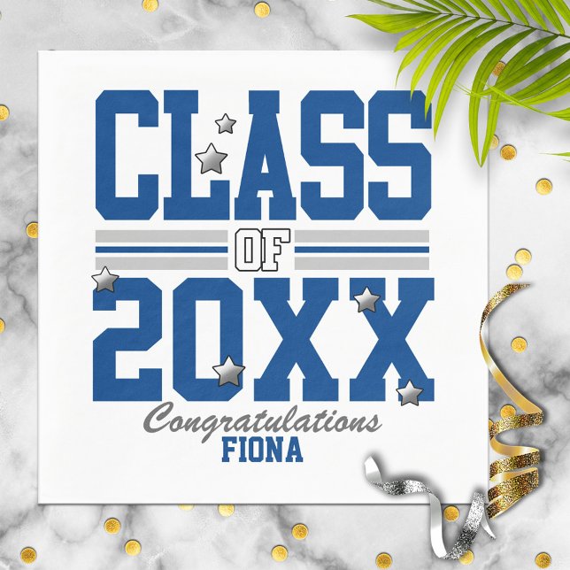 Guardanapo De Papel Azul|Ano da Classe de Graduação de Prata (Criador carregado)