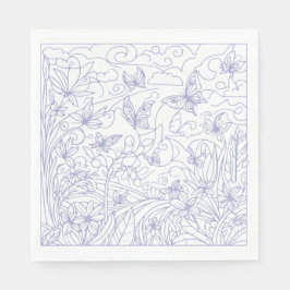 Guardanapo De Papel Azul-borboleta